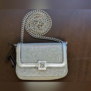 Victoria's Secret Micro Shoulder/Crossbody Bag in Silver Sparkle. NWT
